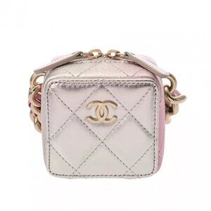 CHANEL Matrasse Mini Chain bag Silver/Pink AP2529 shoulder bag